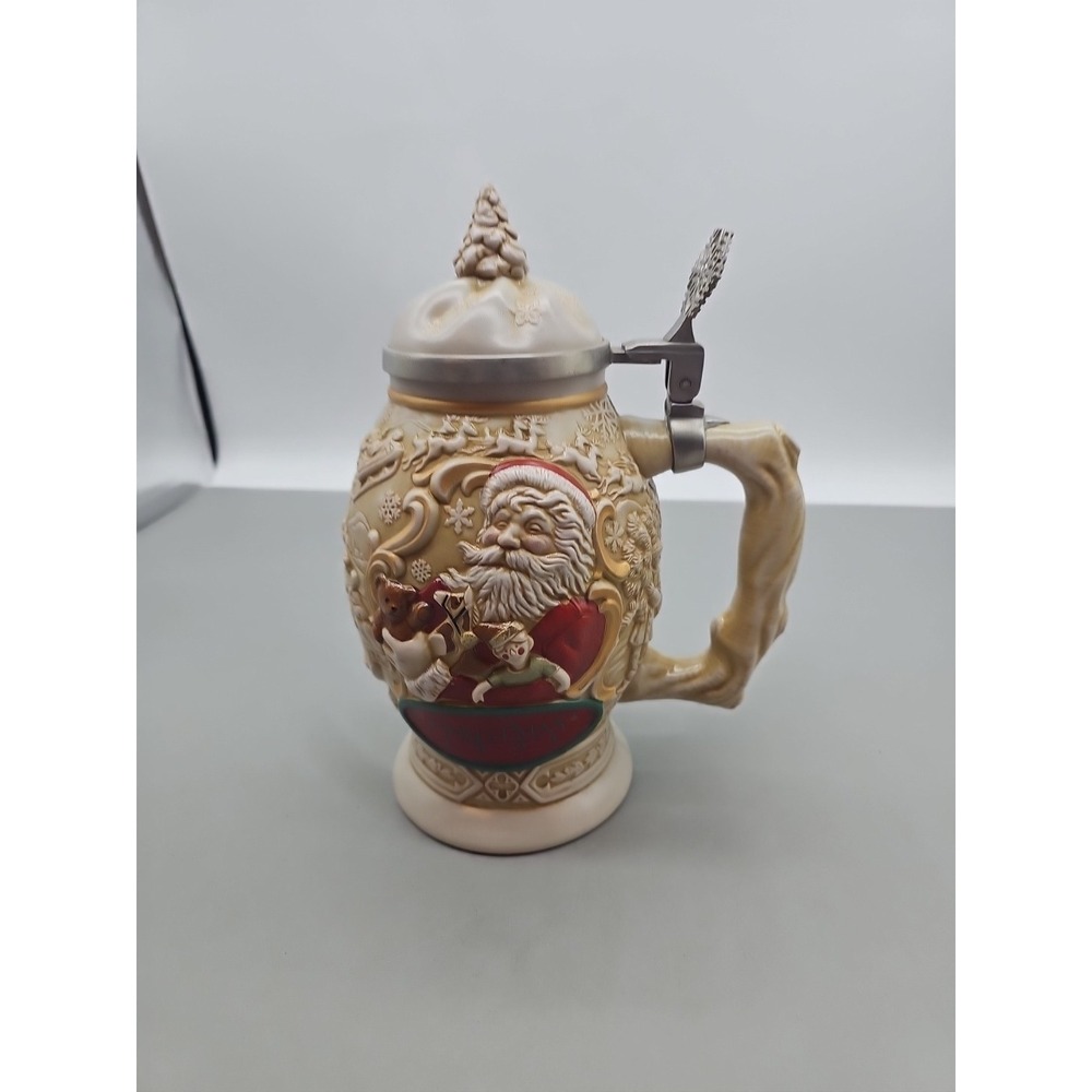 Christmas AVON Beer Stein Father Christmas 1994-Mint No Box Hand Crafted #64817